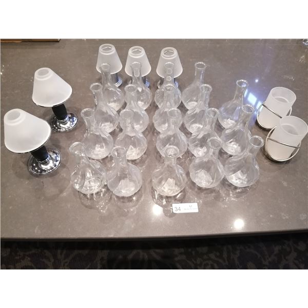 Assorted Table Furnishings and Hollowick Electric Candles (Incomplete Set)