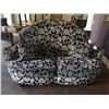 Image 1 : Unique High-Backed Upholsted Sofa w/ 2 x Throw Pillows