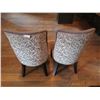 Image 2 : 2 x Upholstered High-Backed Decorative Dining Chairs