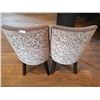 Image 2 : 2 x Upholstered High-Backed Decorative Dining Chairs