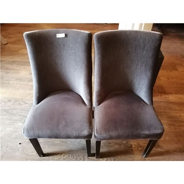 2 x Upholstered High-Backed Decorative Dining Chairs