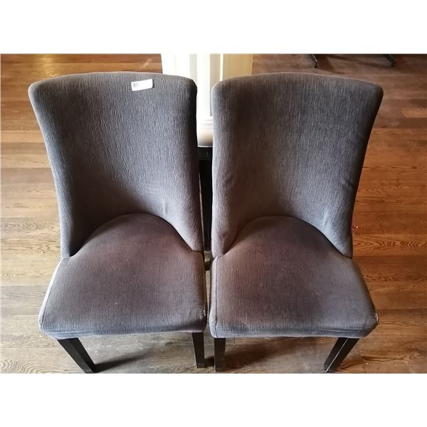 2 x Upholstered High-Backed Decorative Dining Chairs