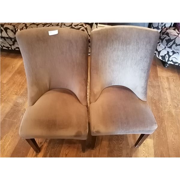 2 x Upholstered High-Backed Decorative Dining Chairs