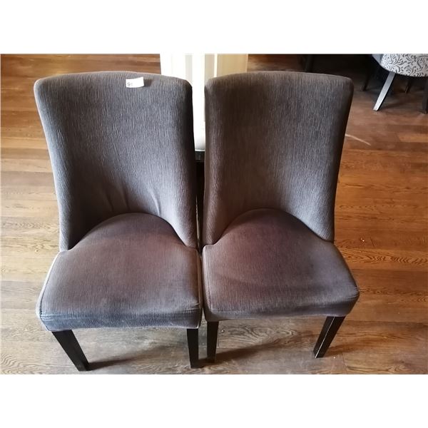 2 x Upholstered High-Backed Decorative Dining Chairs