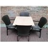 Image 1 : Large Folding Patio Table w/ 4 x Wicker-Like Plastic Chairs