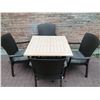 Image 1 : Large Folding Patio Table w/ 4 x Wicker-Like Plastic Chairs