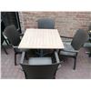 Image 1 : Large Folding Patio Table w/ 4 x Wicker-Like Plastic Chairs