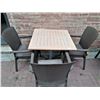 Image 1 : Large Folding Patio Table w/ 3 x Wicker-Like Plastic Chairs