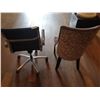 Image 2 : Upholstered High-Backed Decorative Dining Chair and Rolling Office Chair (Needs TLC)