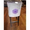 Image 2 : Beautiful Upholstered Bar Stool w/ Floral-Like Embroidered Design on Back