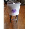 Image 2 : Beautiful Upholstered Bar Stool w/ Floral-Like Embroidered Design on Back