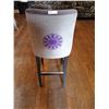 Image 2 : Beautiful Upholstered Bar Stool w/ Floral-Like Embroidered Design on Back