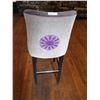 Image 2 : Beautiful Upholstered Bar Stool w/ Floral-Like Embroidered Design on Back