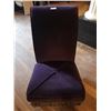 Image 1 : Upholstered Purple Scroll-Back Chair w/ Tassels