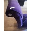 Image 2 : Upholstered Purple Scroll-Back Chair w/ Tassels