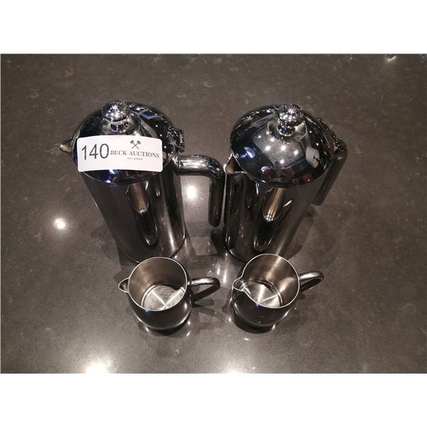 2 x 0.6L Coffee/Tea Carafes w/ 2 x Cream Jugs