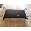 Image 1 : Ornate Metal Bench w/ Seat Cushion