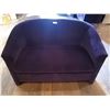 Image 1 : Upholstered Velvet-Like Purple Loveseat