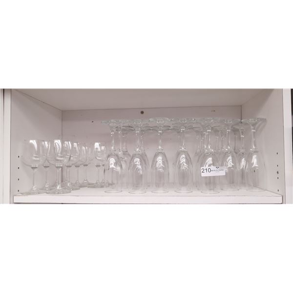 10 x Wine Glasses and 28 x Champagne Flutes