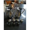 Image 1 : 2 x Steel Water Jugs, 4 x Steel Sugar Pots, and 3 x Steel Cream Jugs