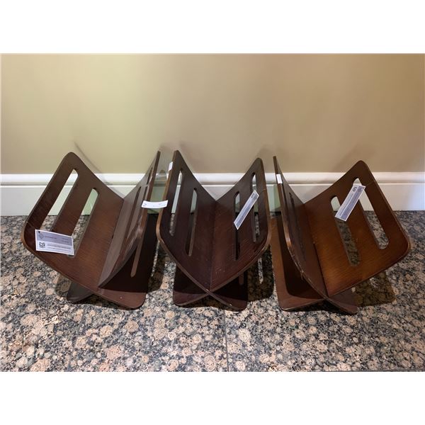 3 x Vintage Wooden Magazine Racks