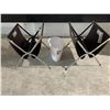 Image 1 : 2 x Leather-Style Collapsible Magazine Racks w/ Plastic Trash Bin