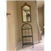 Image 1 : 3-Tier Metal Shelf and Ornate Wall Mirror