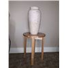 Image 1 : Wooden Side Table and Large Plaster Vase