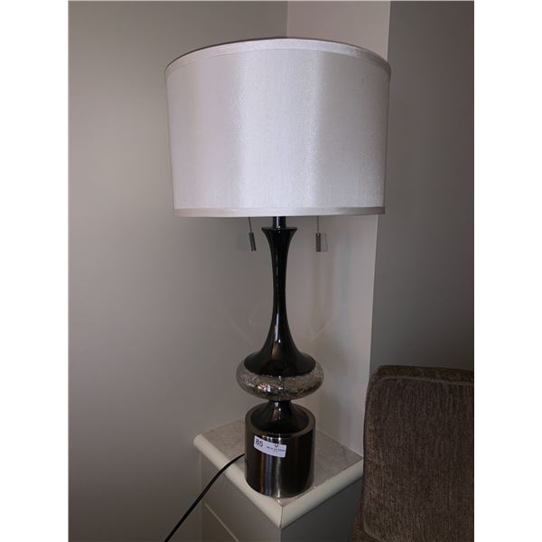 Brushed Chrome-Look Table Lamp