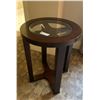 Image 1 : Glass Top Wooden Side Table