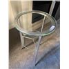 Image 2 : 2-Tiered Metal Side Table w/ Glass Shelving