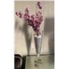 Image 1 : Artificial Flowers in Conical Glass Vase