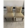 Image 1 : 2 x Upholstered White and Blue Accent Chairs