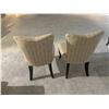 Image 2 : 2 x Upholstered White and Blue Accent Chairs