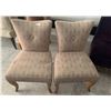 Image 1 : 2 x Upholstered White and Pink Accent Chairs