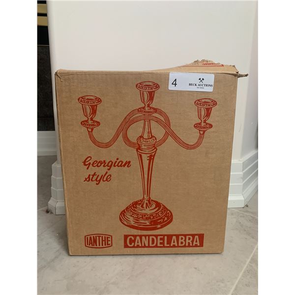 Vintage IANTHE Georgian-Style Candelabra - Twisted, 3-Arm, Silver-Plated, Ref No-162