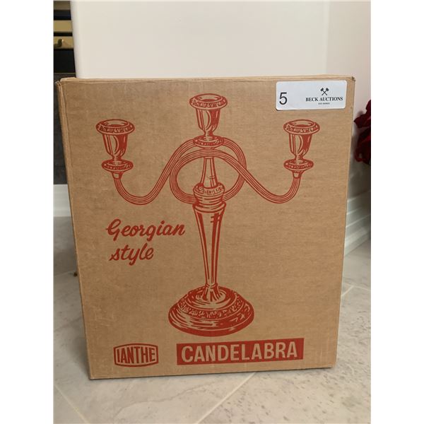 Vintage IANTHE Georgian-Style Candelabra - Twisted, 3-Arm, Silver-Plated, Ref No-162