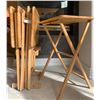 Image 1 : 4 x Wooden Folding Tables, w/ Matching Storage Stand