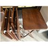 Image 2 : 4 x Wooden Folding Tables, w/ Matching Storage Stand