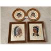 Image 1 : Needlepoint Native-American Themed Artwork - Hand-Painted, Framed