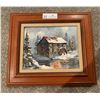 Image 1 : "A Winter Mill" Framed Acrylic Painting By G. Jarvis