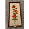 Image 1 : Floral Artwork - Needlepoint, Framed