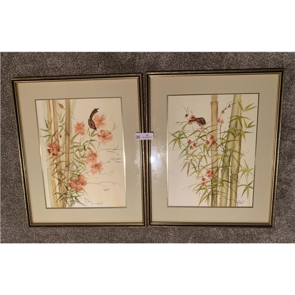 Oriental-Style Artwork - Framed, Watercolor - S.Williams