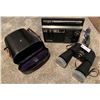 Image 1 : Vintage Tasco Binoculars, Fully Coated Optics, No. T-522026 & Vintage Sony TFM-7250W AM/FM Radio