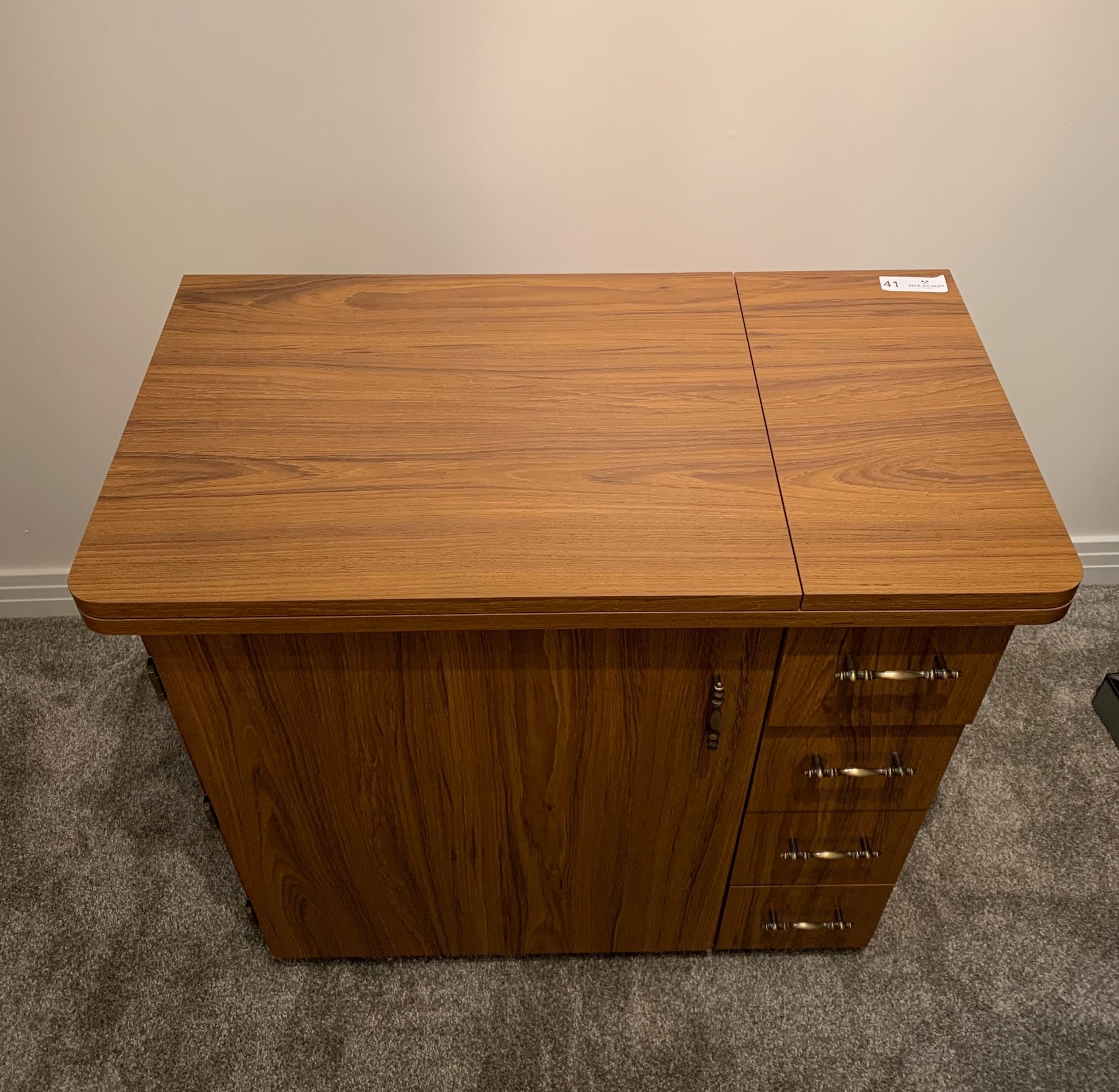 Sewing Cabinet With Singer 6136 Sewing Machine & Assorted Sewing ...