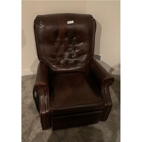 Brown Leather Reclining Armchair