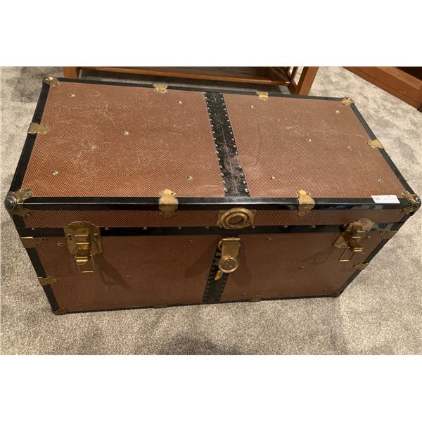 Large Storage Chest With Assorted Sewing Materials (Buttons, Fabric, & Thread)