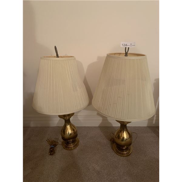 2 x Brass Colored Lamps