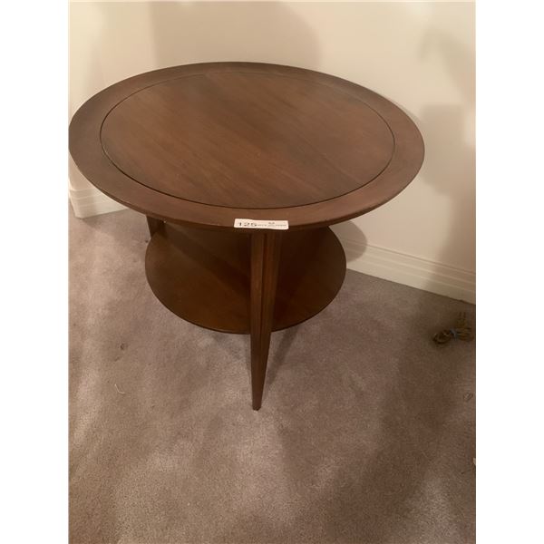 Beautiful Round Wooden Coffee Table w/ Bottom Shelf