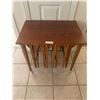 Image 1 : Wooden Table w/ 4 x Stow-away Folding Side Tables